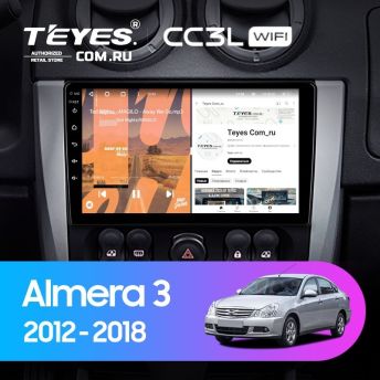 Штатная магнитола Teyes CC3L WiFi 2/32 Nissan Almera 3 G15 (2012-2018) F1