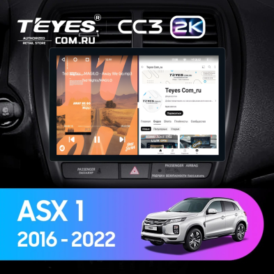 Штатная магнитола Teyes CC3 2K 6/128 Mitsubishi ASX (2016-2022) Тип-B (11")