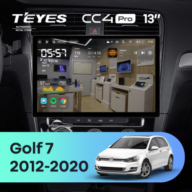 Штатная магнитола Teyes CC4 Pro 12/256 Volkswagen Golf 7 MK7 (2012-2020) F1 (13")