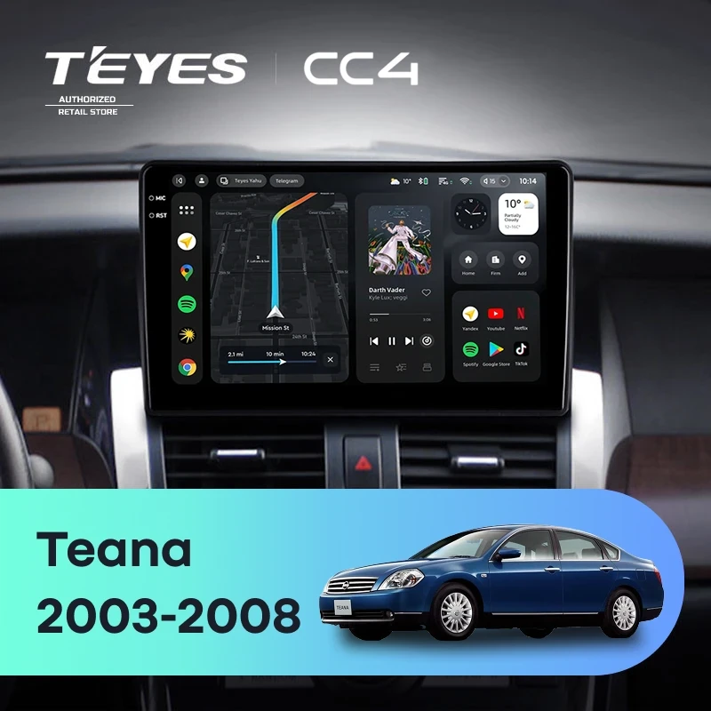 Штатная магнитола Teyes CC4 8/128 Nissan Teana J31 (2003-2008) F1