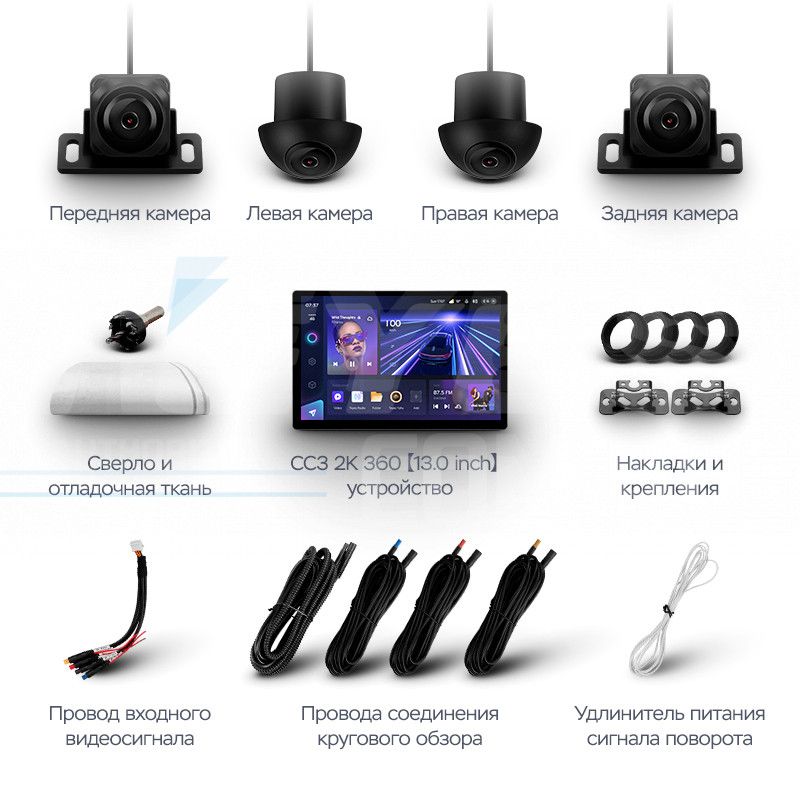 Штатная магнитола Teyes CC3 2K 360 6/128 Audi Q5 8R (2008-2017) Тип-B (13")