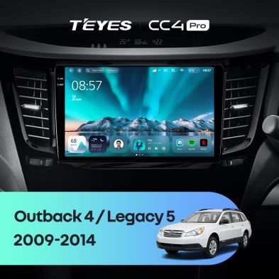 Штатная магнитола Teyes CC4 Pro 12/256 Subaru Outback 4 BR (2009-2014) Правый руль