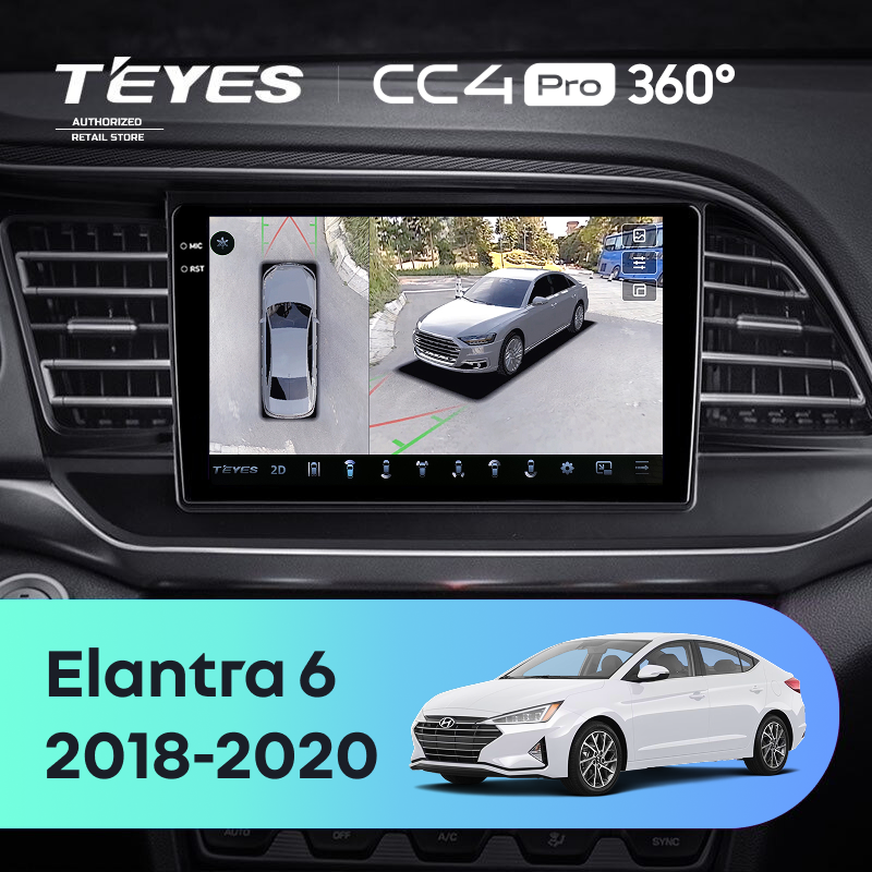 Штатная магнитола Teyes CC4 Pro 360 12/256 Hyundai Elantra 6 (2018-2020) Тип-A
