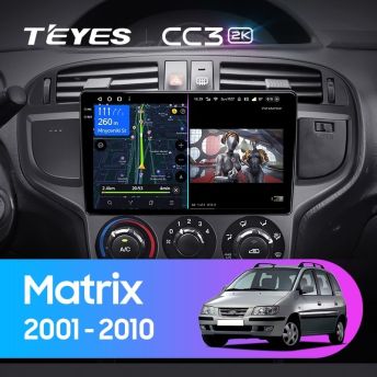 Штатная магнитола Teyes CC3 2K 6/128 Hyundai Matrix (2001-2010)