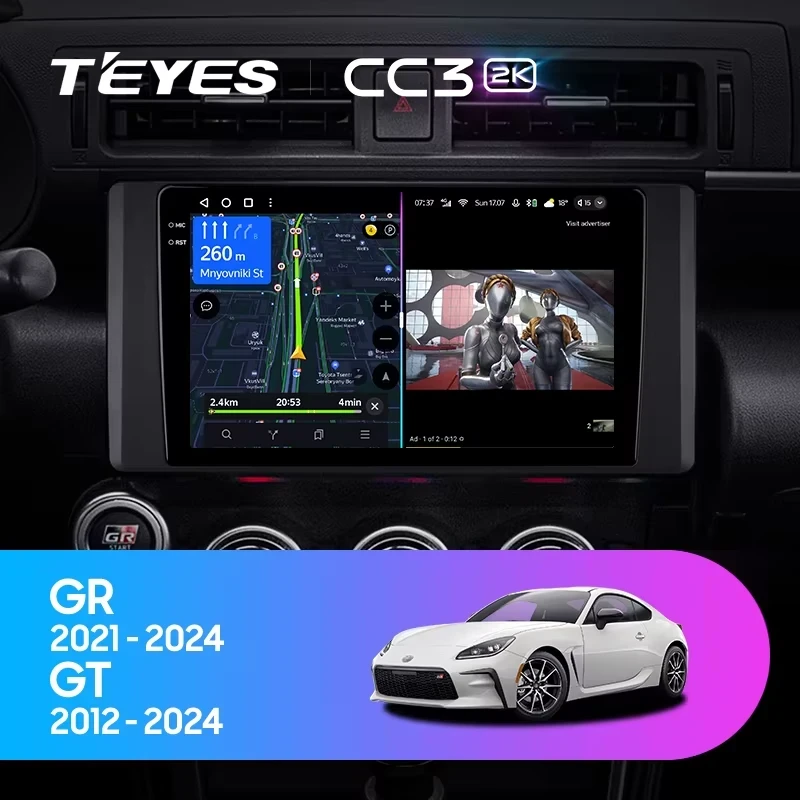 Штатная магнитола Teyes CC3 2K 360 6/128 Toyota GR 86 ZN8 GT 86 ZN6 (2012-2021)