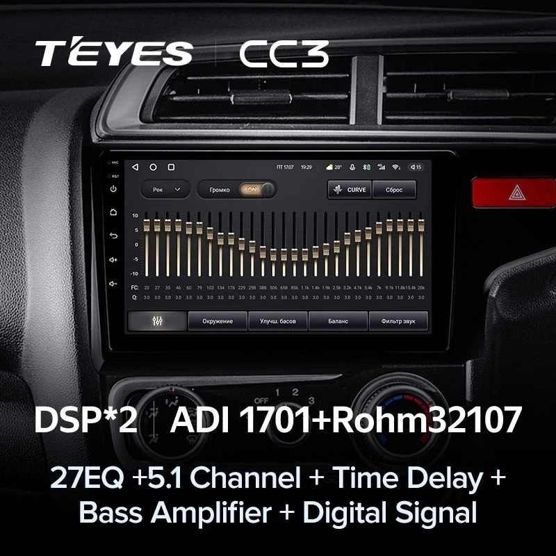 Штатная магнитола Teyes CC3 4/32 Honda Fit 3 GP GK (2013-2020) Тип-B Правый руль