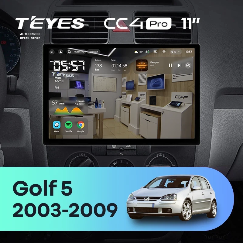 Штатная магнитола Teyes CC4 Pro 12/256 Volkswagen Golf 5 (2003-2009) F2 (11")