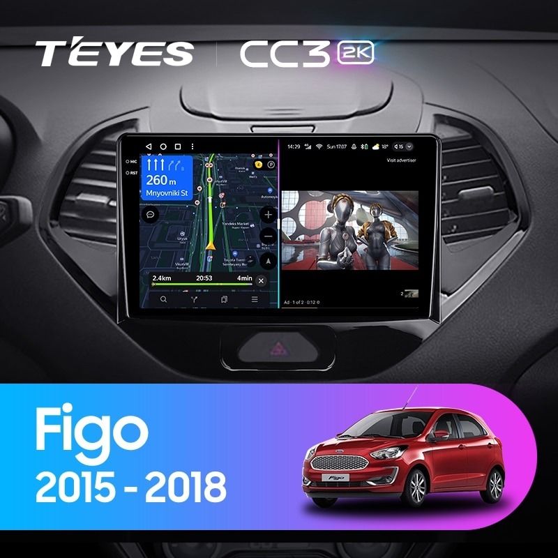 Штатная магнитола Teyes CC3 2K 360 6/128 Ford Figo (2015-2018)