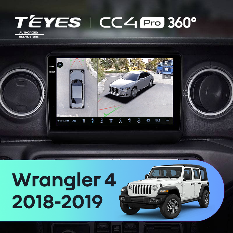 Штатная магнитола Teyes CC4 Pro 360 12/256 Jeep Wrangler 4 JL (2018-2019)