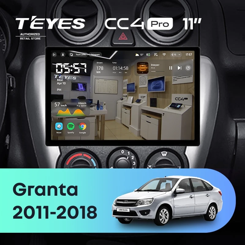 Штатная магнитола Teyes CC4 Pro 12/256 Lada Granta Sport (2011-2018) Тип-B (11")