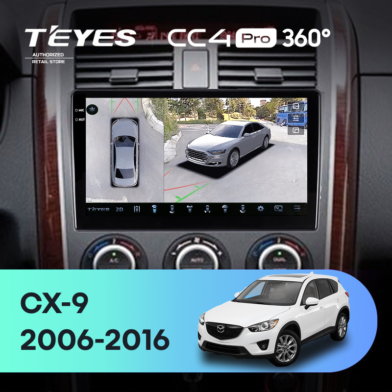 Штатная магнитола Teyes CC4 Pro 360 12/256 Mazda CX-9 TB (2006-2016)