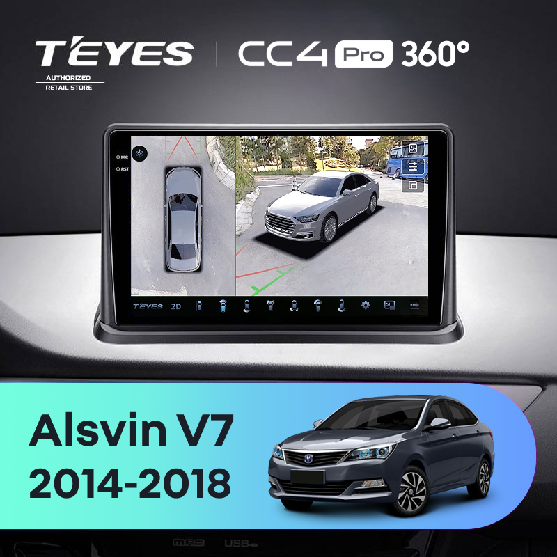Штатная магнитола Teyes CC4 Pro 360 12/256 Changan Alsvin V7 (2014-2018)