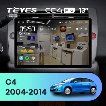 Штатная магнитола Teyes CC4 Pro 8/128 Citroen C4 (2004-2014) (13")