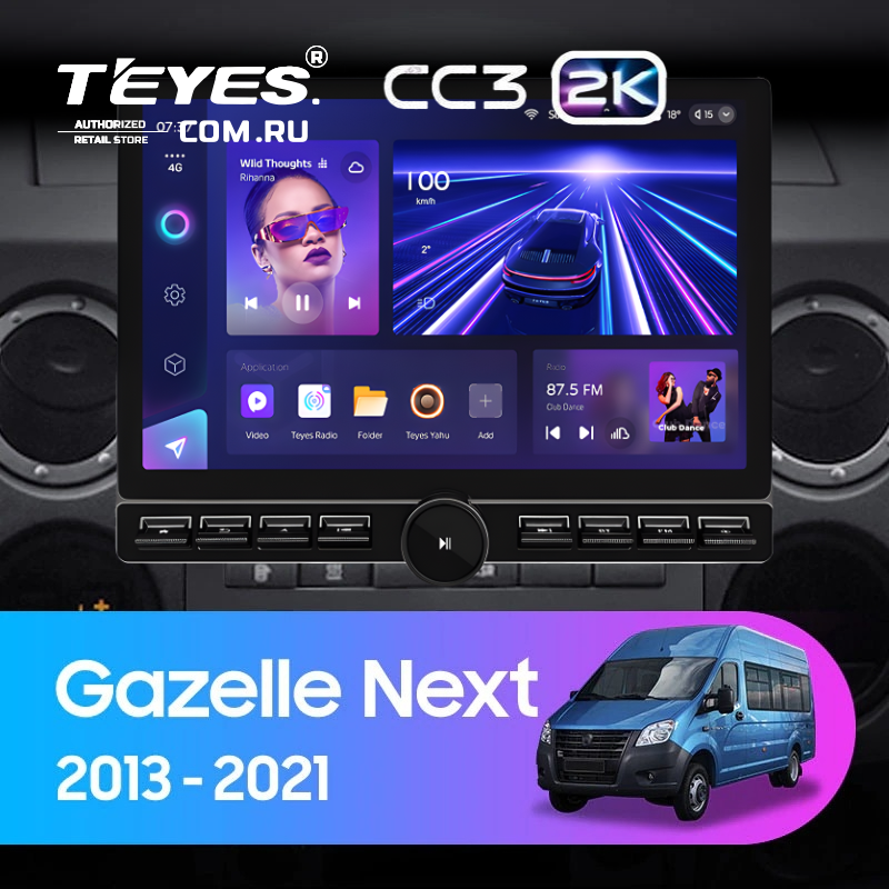 Штатная магнитола Teyes CC3 2K 6/128 для GAZ Gazelle Next (2013-2021) F3 (13" с кнопками)