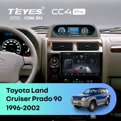 Штатная магнитола Teyes CC4 Pro 12/256 Toyota Land Cruiser Prado 90 (1996-2002)