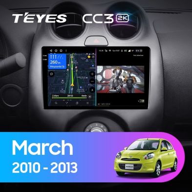 Штатная магнитола Teyes CC3 2K 360 6/128 Nissan March K13 (2010-2013)
