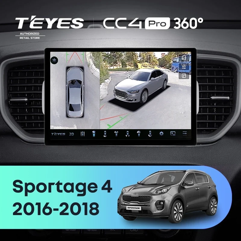 Штатная магнитола Teyes CC4 Pro 360 12/256 Kia Sportage 4 QL (2016-2018) Тип-B (11")