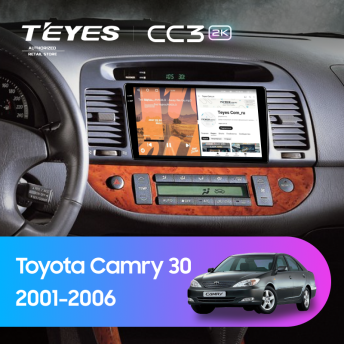 Штатная магнитола Teyes CC3 2K 360 6/128 Toyota Camry 5 XV 30 (2001-2006) (черная)