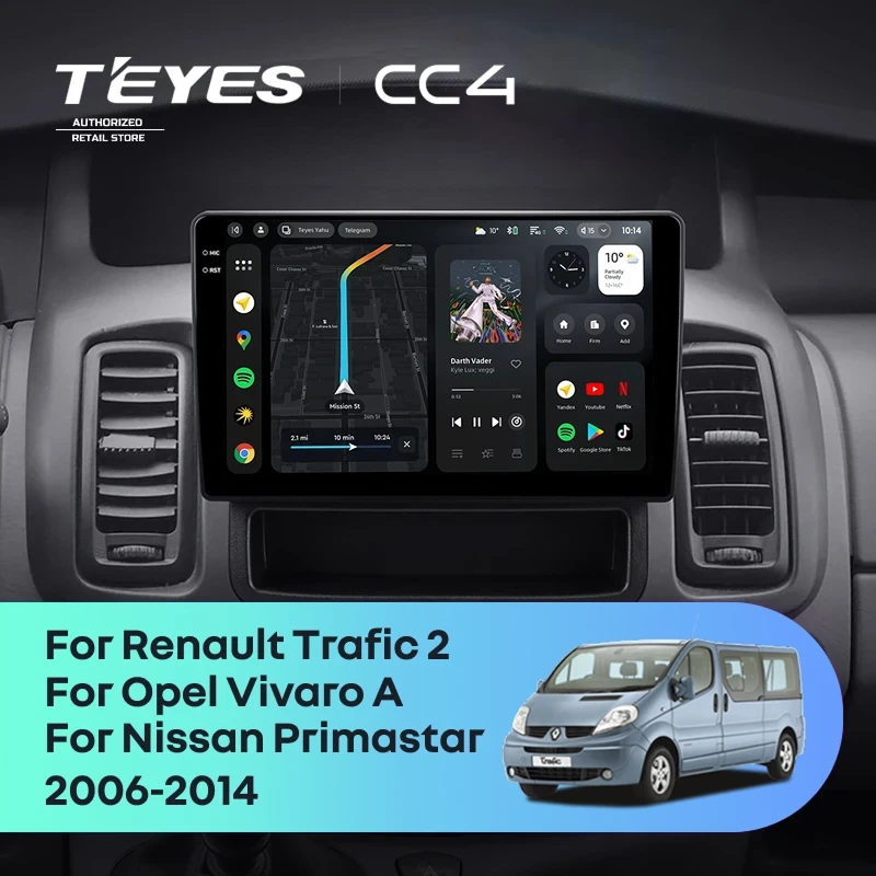Штатная магнитола Teyes CC4 8/128 Opel Vivaro A (2006-2014) Тип-B