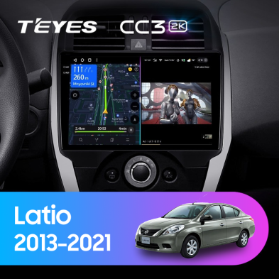 Штатная магнитола Teyes CC3 2K 4/64 Nissan Latio (N17) (2013-2021) F1