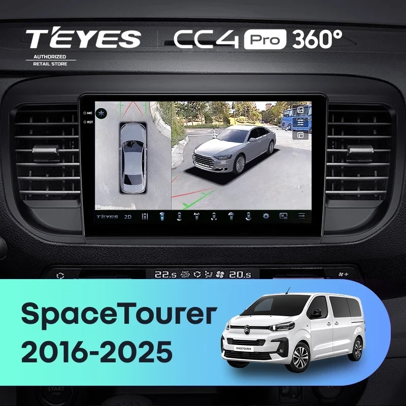Штатная магнитола Teyes CC4 Pro 360 8/128 Citroen SpaceTourer (2016-2026)