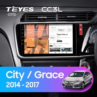 Штатная магнитола Teyes CC3L 4/64 Honda City (2014-2017) Тип-B Правый руль