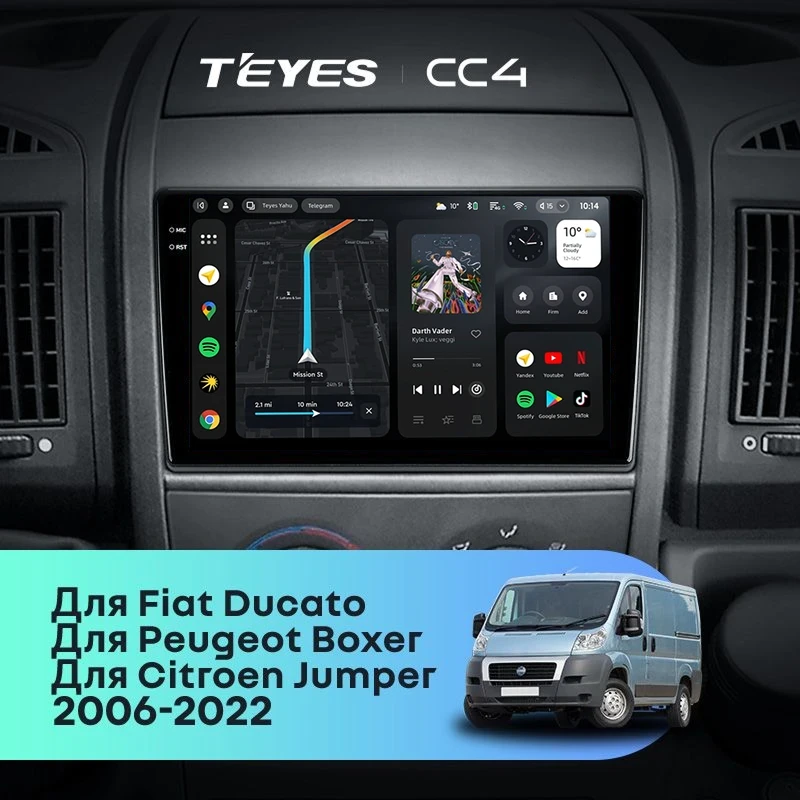 Штатная магнитола Teyes CC4 8/128 Fiat Ducato 3 (2006-2022)
