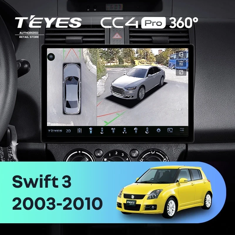 Штатная магнитола Teyes CC4 Pro 360 8/128 Suzuki Swift 3 (2003-2010) (11")