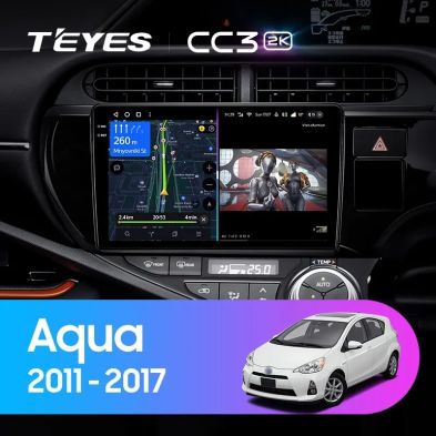 Штатная магнитола Teyes CC3 2K 360 6/128 Toyota Aqua (2011-2017) Правый руль