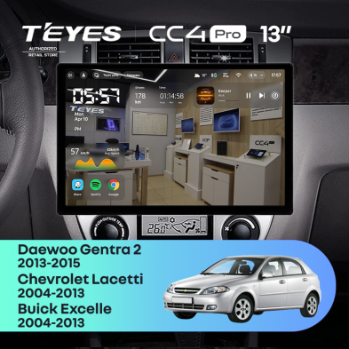 Штатная магнитола Teyes CC4 Pro 8/128 Daewoo Gentra 2 (2013-2015) F1 Тип-A (13")