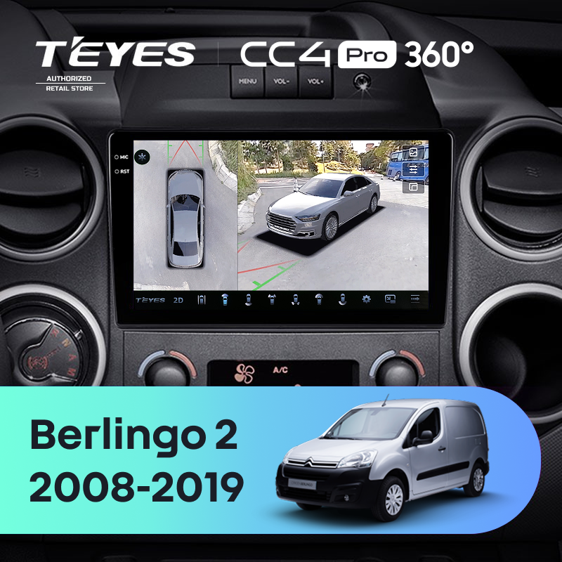 Штатная магнитола Teyes CC4 Pro 360 12/256 Citroen Berlingo 2 B9 (2008-2019)