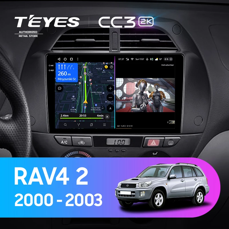 Штатная магнитола Teyes CC3 2K 6/128 Toyota RAV4 2 CA20 (2000-2003) F3
