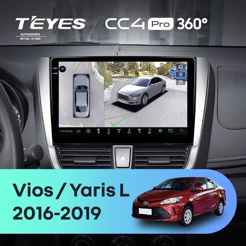 Штатная магнитола Teyes CC4 Pro 360 12/256 Toyota Yaris L (2016-2019)