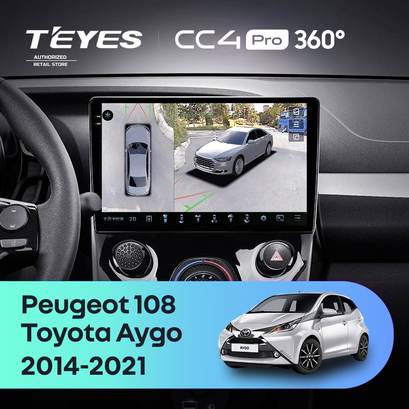 Штатная магнитола Teyes CC4 Pro 360 12/256 Toyota Aygo B40 (2014-2021) F2