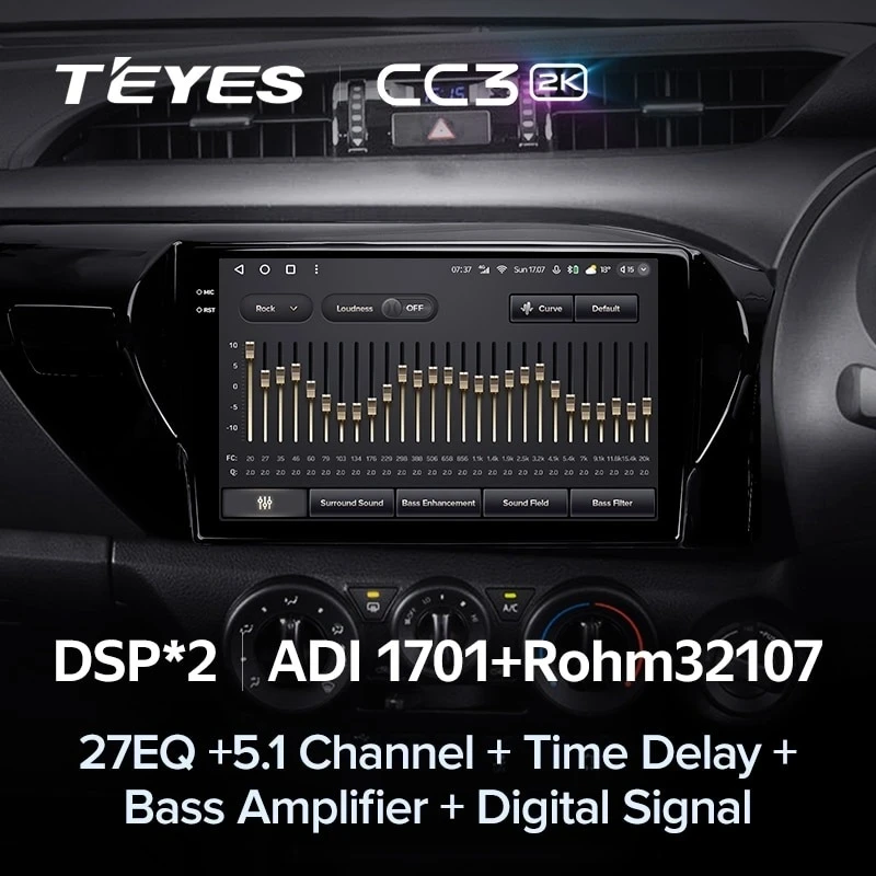 Штатная магнитола Teyes CC3 2K 4/32 Toyota Hilux Pick Up AN120 (2015-2020) Правый руль