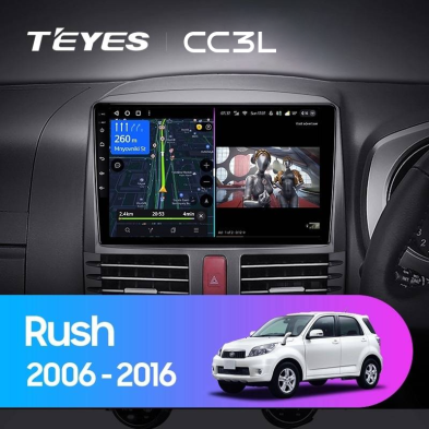Штатная магнитола Teyes CC3L 4/64 Toyota Rush J200 (2006-2016) Правый руль
