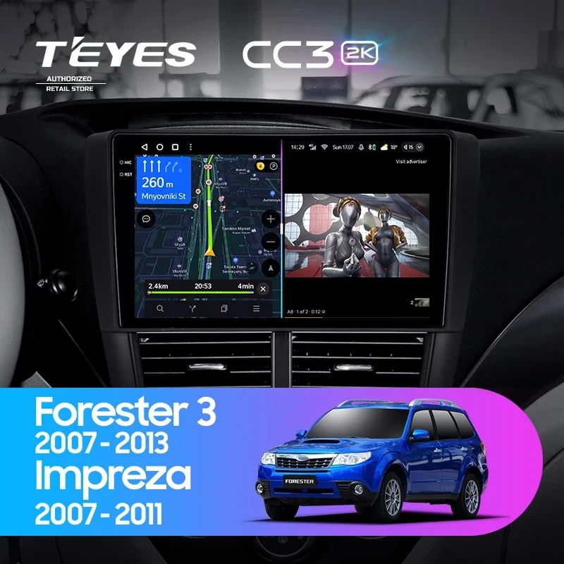 Штатная магнитола Teyes CC3 2K 6/128 Subaru Impreza GH GE (2007-2011)