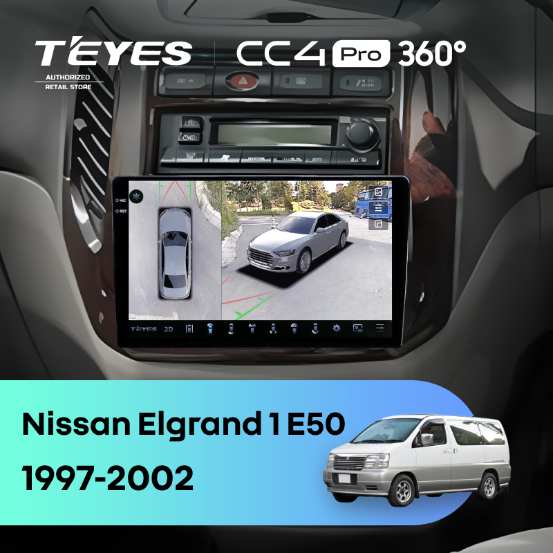 Штатная магнитола Teyes CC4 Pro 360 8/128 Nissan Elgrand 1 E50 (1997-2002)