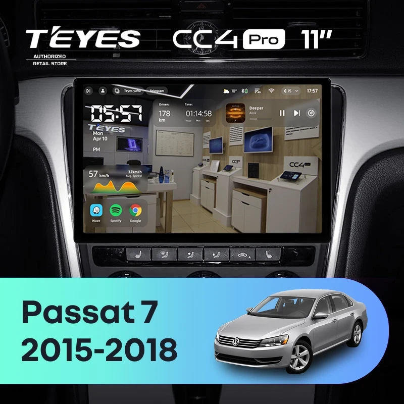 Штатная магнитола Teyes CC4 Pro 12/256 Volkswagen Passat 7 B7 (2015-2018) F1 (11")