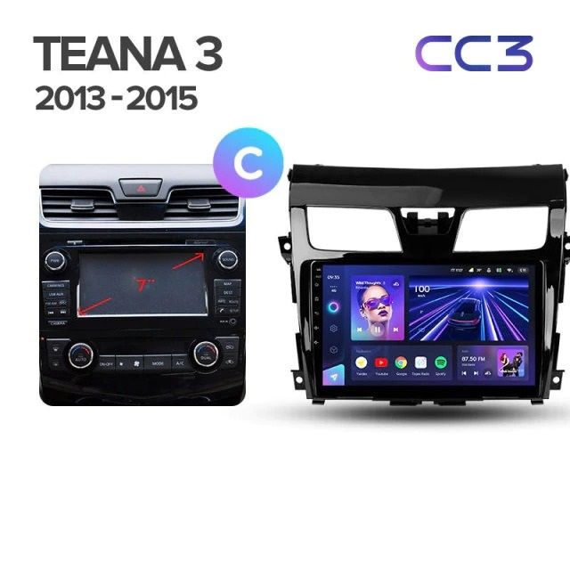 Штатная магнитола Teyes CC3 4/32 Nissan Teana J33 (2013-2015) Тип-C