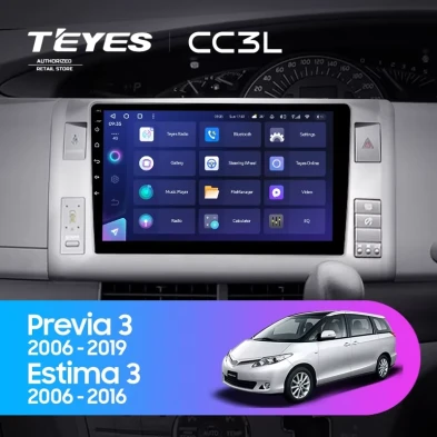 Штатная магнитола Teyes CC3L 4/32 Toyota Estima AHR20 XR50 3 (2006-2016) Правый руль
