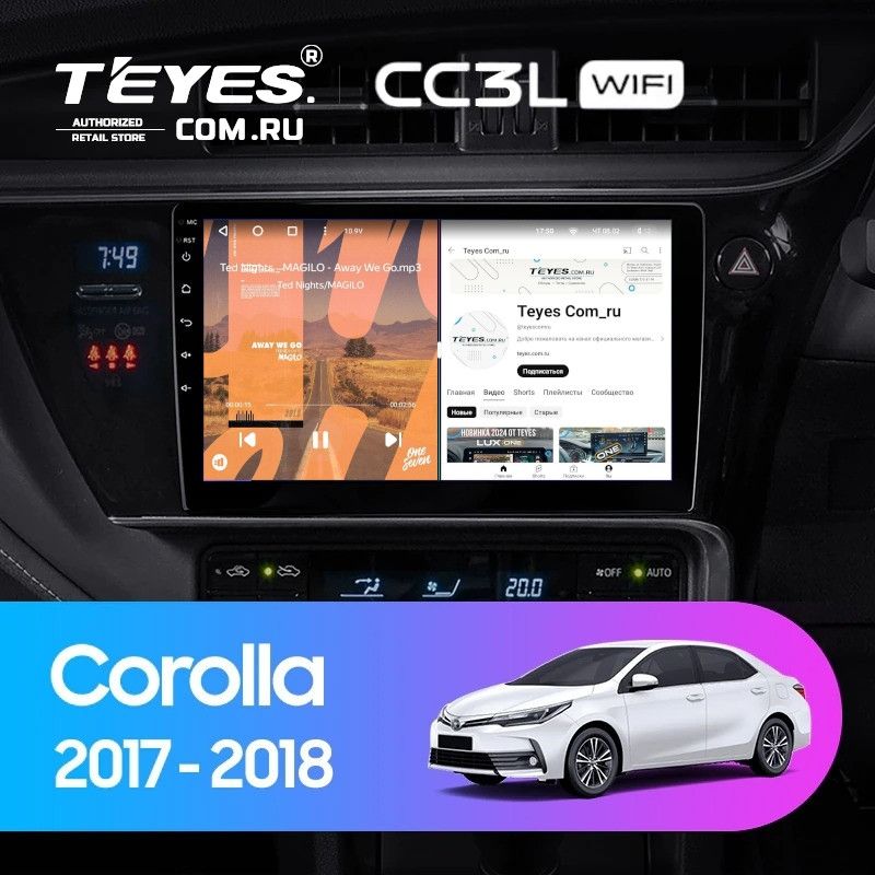 Штатная магнитола Teyes CC3L WiFi 2/32 Toyota Corolla (2017-2018) Тип-B