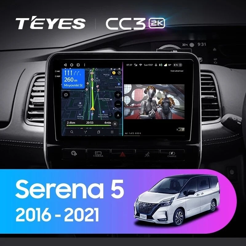Штатная магнитола Teyes CC3 2K 4/64 Nissan Serena 5 V C27 (2016-2021) F1 Правый руль