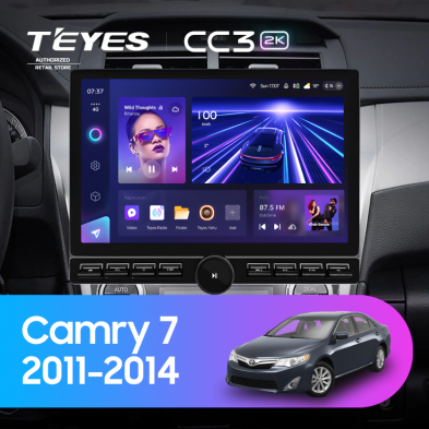 Штатная магнитола Teyes CC3 2K 6/128 Toyota Camry 7 XV 50 55 (2011-2014) (черно-серая) F1 (13" с кнопками)