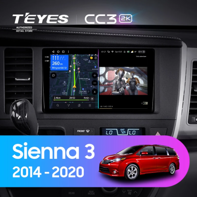 Штатная магнитола Teyes CC3 2K 6/128 Toyota Sienna 3 XL30 (2014-2020)