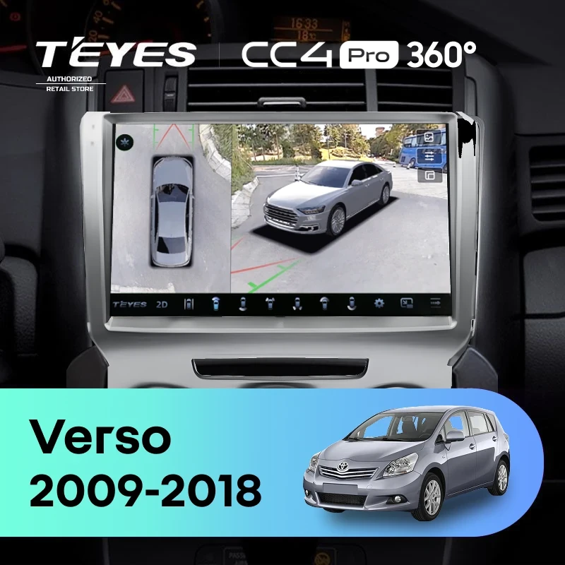 Штатная магнитола Teyes CC4 Pro 360 12/256 Toyota Verso R20 (2009-2018) F3