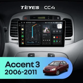 Штатная магнитола Teyes CC4 8/128 Hyundai Accent 3 (2006-2011)