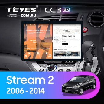 Штатная магнитола Teyes CC3 2K 4/64 Honda Stream 2 (2006-2014) Правый руль (11")