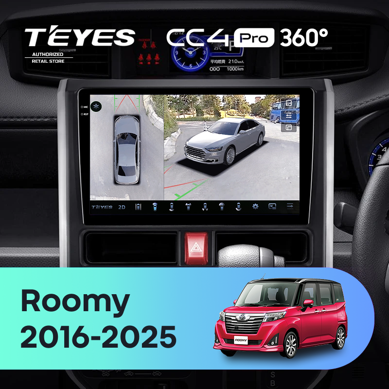 Штатная магнитола Teyes CC4 Pro 360 12/256 Toyota Roomy (2016-2025) Правый руль