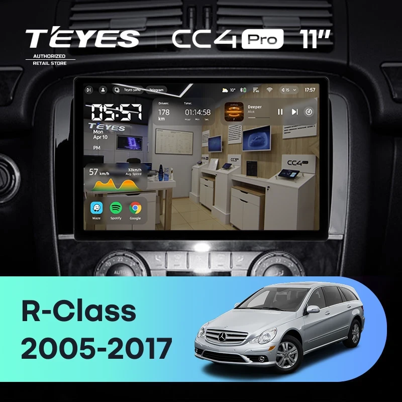 Штатная магнитола Teyes CC4 Pro 8/128 Mercedes-Benz R-Class W251 R280 R300 R320 (2005-2017) F1 (11")